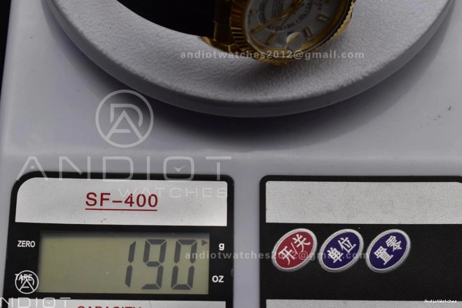 Sky-Dweller 336238 Best Weight) Dial 1:1 Edition Strap ZF Oysterflex A23J Functional on YG White 1100 (Gain 0329